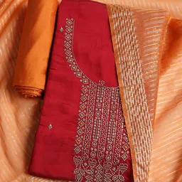 Meena Bazaar Floral Embroidered Sequinned Chanderi Silk Unstitched Dress Material-picture-51