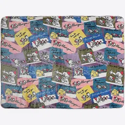 Monte Carlo Blue & Multicoloured Cartoon Characters 553 GSM Blanket image 4