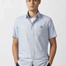 Van Heusen Sport Men Slim Fit Micro Checked Spread Collar Casual Shirt-picture-45