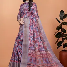 tammu designer Silk Blend Handloom Saree image 4