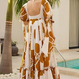 shandhya Floral Print Cotton Linen Stitched Anarkali Gown image 4