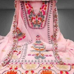 clothlemon Unstitched Georgette Salwar Suit Material Embroidered image 3