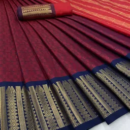 kanjiqueen Woven Banarasi Cotton Blend Saree-picture-38