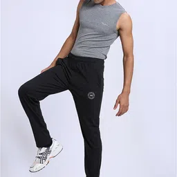 pepe jeans Men Solid Black Track Pants image 3