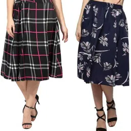 maiyyaa collection Women Printed A-line Multicolor Skirt-picture-10