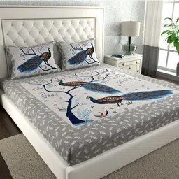 pahalarts 144 TC Cotton Double Jaipuri Prints Flat Bedsheet-picture-18