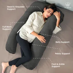 my armor Full Body U Shaped Pregnancy Pillow for Maternity-(Velvet Outer Cover with Zip)- Microfibre Solid Pregnancy Pillow Pack of 1 image 2