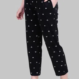 nance store Women Polka Print Black Track Pants-picture-23