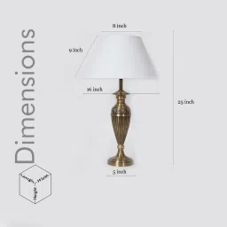 kapoor lampshades Ingleby Antique Brass Table Lamp With White Cotton Shade image 4