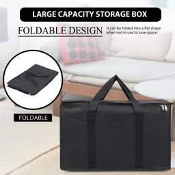 blackboxes Large Capacity Storage Moving Bag Organizer for Clothing Blanket, more Pack 03 Pack of 3 Grocery Bags image 3