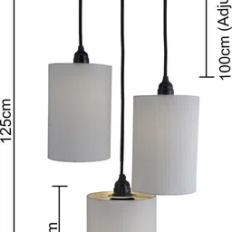 homesake 3-Lights Round Cluster Chandelier White Shade Hanging Pendant Light with Braided Cord Pendant Lamp Ceiling Lamp image 4