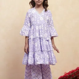 Biba Girls Floral Printed Cotton Kurta with Sharara-picture-30