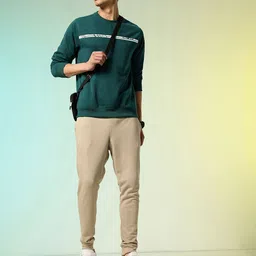 HRX by Hrithik Roshan Striped Knitted Sweatshirt image 3