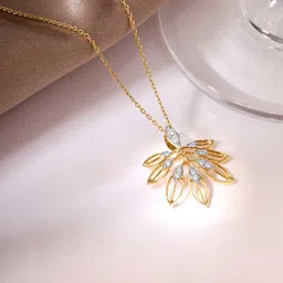 Mia by Tanishq Women 14KT Gold Sassy Foliage Natural Diamond Pendant-picture-23