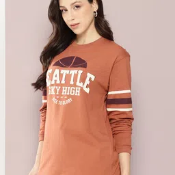 DILLINGER Typography Printed Drop-Shoulder Sleeves Pure Cotton Relaxed Fit T-shirt image 2