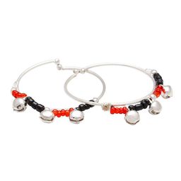 MEMOIR Unisex Kids 2 Brass Antique Silver-Plated Kada Bracelet-picture-8