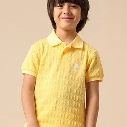 u.s. polo assn. kids Uspa Kids Boys Textured Pure Cotton Polo T-shirt-picture-41