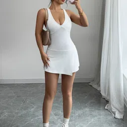StyleCast x Revolte Women Plunge Neck Bodycon Mini Dress image 2