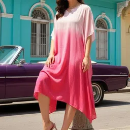 CORSICA Dyed Kimono Sleeve Kaftan Midi Dress-picture-26