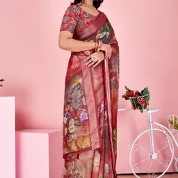 GULKEE FAB Floral Zari Saree image 2