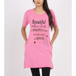 ONE SKY Women Typography 2 Printed Pockets 1 T-shirt image 3