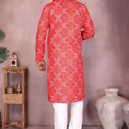 SHREE GEL AMBE FABRIC Men Printed Regular Pure Cotton Kurta with Pyjamas image 3