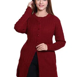 Ogarti Women Checked Longline Cardigan Sweaters-picture-22
