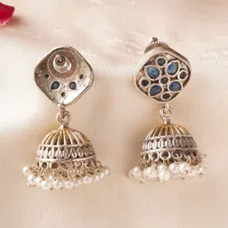 JAYPORE Geometric Jhumkas Earrings image 3