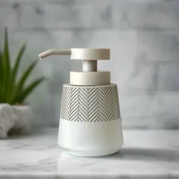 Mason Home Beige & White 2 Pieces Textured Polyresin Soap Dispensers image 5