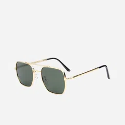 Ted Smith Unisex Green Lens & Gold-Toned Aviator Sunglasses with UV Protected TANK_C1 image 5