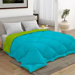 CHICERY Green & Blue Geometric Heavy Winter Single Bed Comforter-image-32