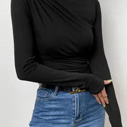 Outzidr Women Long Sleeves Solid Top-picture-39
