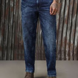 High Star Men Tapered Fit Mildly Distressed Light Fade Jeans-picture-0
