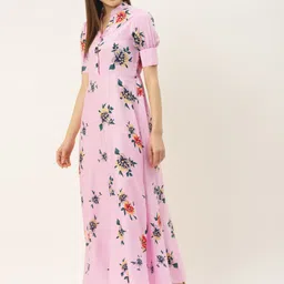 DressBerry Floral Print Crepe A-Line Maxi Dress image 3