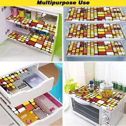 E-Retailer White 7 Pieces Printed Refrigerator Covers With Pockets image 2