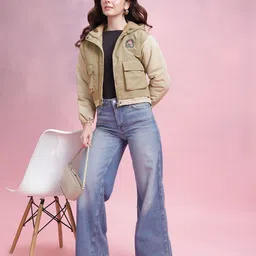 DressBerry Colourblocked Padded Jacket with Applique Details image 2