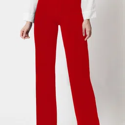 KERI PERRY Women Relaxed Straight Leg High-Rise Trousers-image-43