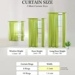 UrbanArts Grey Set of 2 Embroidered Sheer Door Curtain image 5