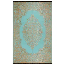 sapana carpet-mats Aqua Traditional Polyproylene 4 ft x 6 ft Machine Made Picnic Mat image 4