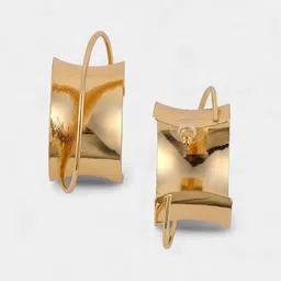 SOHI Gold-Plated Chunky-Orbiter Half Hoop Earrings image 2