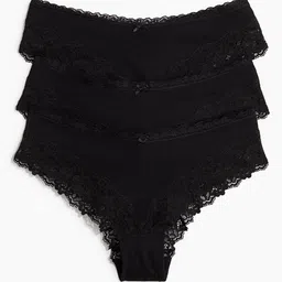 H&M 3-Pack Cotton & Lace Hipster Briefs image 4