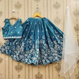 D9 KIDS Girls Embellished Ready to Wear Lehenga & Blouse With Dupatta-picture-17