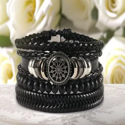 UNIVERSITY TRENDZ Men Leather Wraparound Bracelet-picture-18
