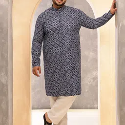 SOJANYA PLUS Floral Printed Mandarin Collar Straight Kurta With Pyjama-picture-42