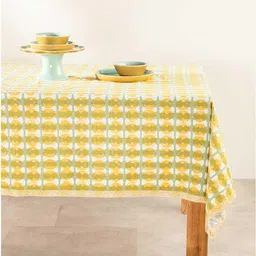 FREEDOM TREE Yellow Screen Printed Cotton Medium 6-Seater Table Cover-picture-43
