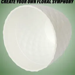 Kuber Industries Blue & White 2 Pieces Textured Round Planters image 2