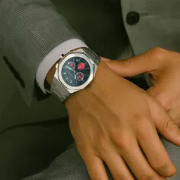 ZAADRAN Unisex Dial & Stainless Steel Chronograph Automatic Watch Apolo Silver Black image 3