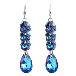 Priyaasi Silver Plated Crystal Studded Contemporary Drop Earrings-picture-25