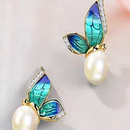 DressBerry Gold-Plated Artificial Pearl Beaded Studs-picture-30