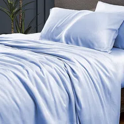 THEGASBH Blue 144 TC Single Bedsheet with 1 Pillow Covers-picture-20